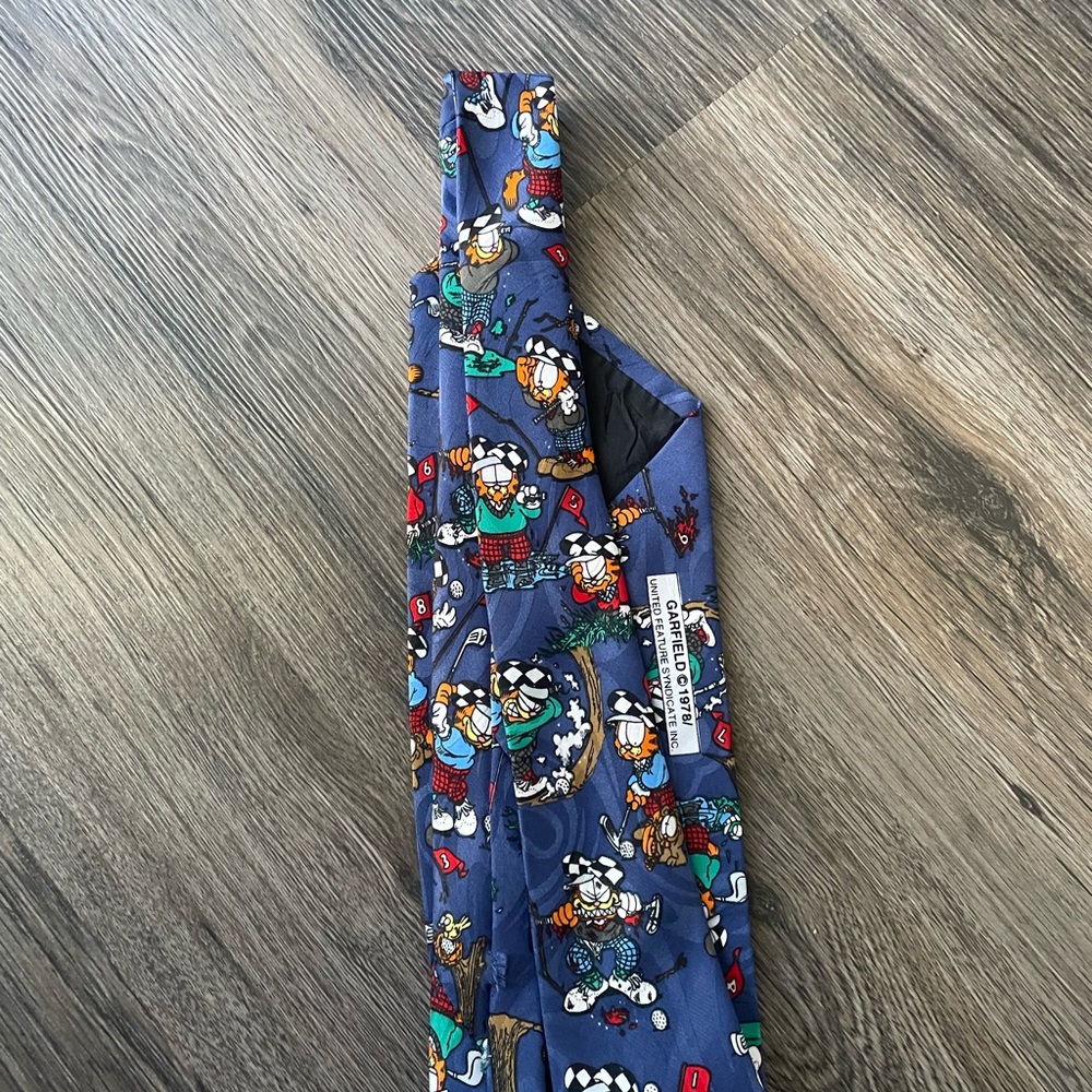 Garfield Golf Vintage Cartoon Character Necktie